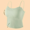 thumbnail image 7 of WREESH Womens Spaghetti Strap Tank Top Built in Bra Scoop Neck Cami Summer Seamless Crop Top, 7 of 7