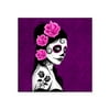 CafePress - Day Of The Dead Girl Purple Sticker - Square Sticker 3" x 3"