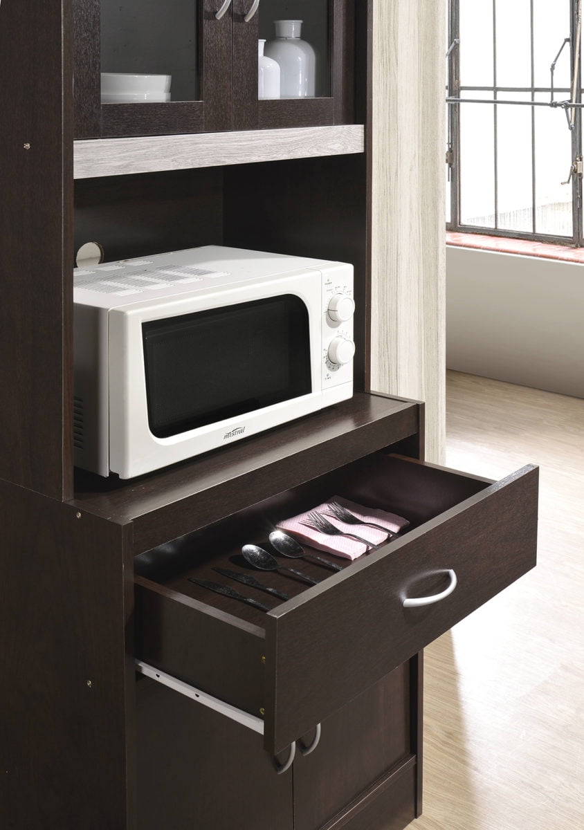 Hodedah Kitchen Cabinet with 1-Drawer, plus Space for