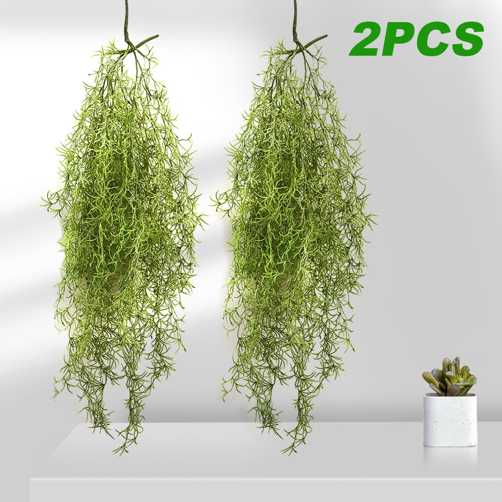 BUTORY 2Pcs Artificial Hanging Ferns Plants Vine Fake Ivy Boston Fern