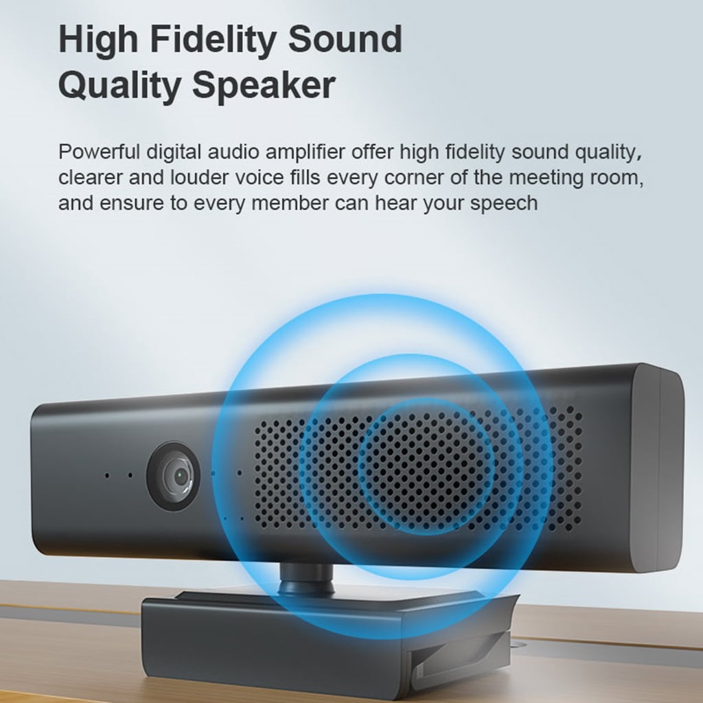 Yammee 1080P Webcam 3-in-1 Mic Speaker Camera Plug&for play for Computer Laptop Desktop