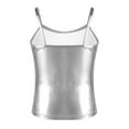 thumbnail image 2 of Oyolan Kids Girls Shiny Metallic Ballet Dance Camisole Tank Tops Party Vest Hip Hop Dance Tops Dancewear Silver 8, 2 of 7