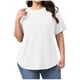 thumbnail image 3 of TaTaai Plus Size Everyday Top Women, Striped Short Sleeve Round Neck T-Shirt, Loose Fit Five Quarter Sleeve Blouse, Lightweight Soft Casual Apparel Gift, 3 of 9