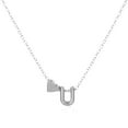 thumbnail image 2 of Naierhg Couple Necklace Letter Shape Unisex Alloy Stainless Men Pendant for Gift, 2 of 8