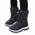 thumbnail image 3 of TAmten Boys Snow Boots Size 1 Toddler Shoes Fashion Winter Children Snow Boots for Boys and Girls Thick Soles Non Slip and Upper Mid Calf Lace up Boots for Girls|Black 1, 3 of 9