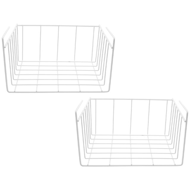 YBM Home White Under Shelf Wire Basket Storage Organizer for Kitchen