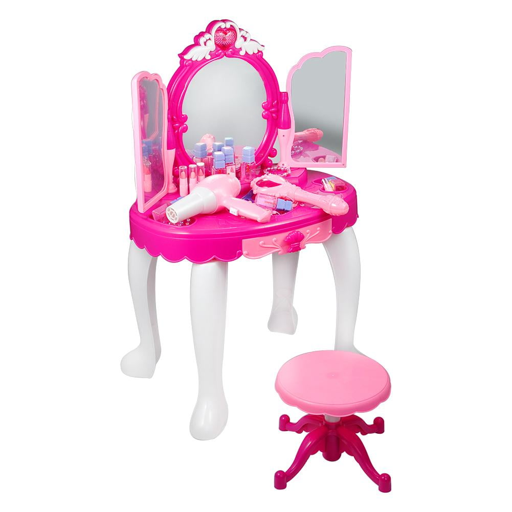 Mavis Laven Yosoo Princess Dressing Table with Stool, Hair Dryer, Pink