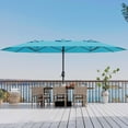 thumbnail image 7 of 15FT Large Patio Umbrella with Base Included, Outdoor Deck Standing Umbrella with Crank Handle, Double-Side Rectangular Pool Umbrella for Outside, Market, Patio, 7 of 7
