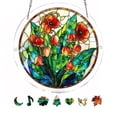 thumbnail image 2 of Darzheoy Stained Glass Window Hanging,Colorful Acrylic flowes Jigsaw Puzzles,Flowers of The Valley Suncatchers for Windows,Home Decor Gift for Puzzle Lovers or for Mother’s Day, 2 of 5