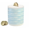 thumbnail image 1 of Harbour Stripe Piggy Bank, Soft Toned Nautical Uniform Brushstroke Simplistic Lines Theme, Ceramic Coin Bank Money Box for Cash Saving, 3.6" X 3.2", Pale Blue White, by Ambesonne, 1 of 4