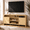 Natural Oak, variant on Vintagearth Modern Oak TV Stand for TVs up to 65", Curved Edge Entertainment Center with Storage Cabinets, Open Shelves, 1.22" FSC-Certified Thick Board, Oak