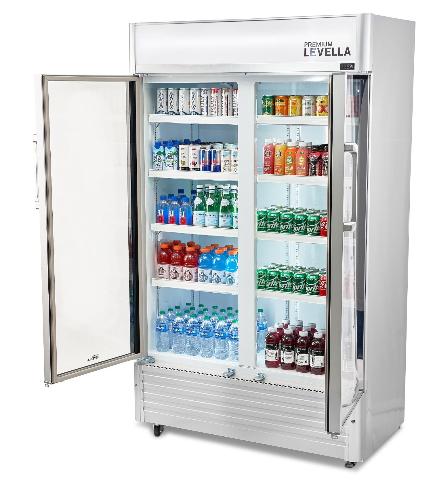 21.1 Cu. Ft. Double Door Commercial Refrigerator Beverage Cooler in Silver