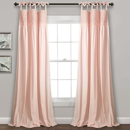 Lydia Ruffle Window Curtain Panels Blush 40x95 Set Walmart Com