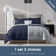 thumbnail image 6 of LammaLoe Queen Comforter Set, With Sheets, Reversible Bed In A Bag 7 Piece, Bedding Set, Navy, 6 of 7