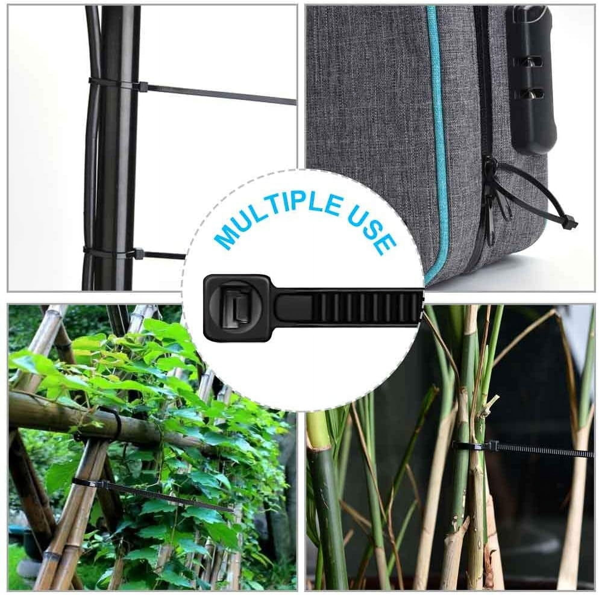 PartyKindom Nylon Cable Ties Black for Fixing, Self-Locking Design, Weather Resistant 1000Pcs