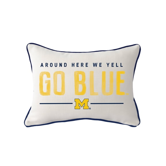 Little Birdie Michigan Wolverines Rectangular Piped Pillow