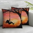 thumbnail image 3 of Orinice Sunset Swing Graphic Decorative Cushion Throw Pillow Cover for Home, Sofa, Short Plush Pillowcase Summer Pillow Case 1PC 12x12in, 3 of 5