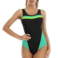thumbnail image 1 of Women‘s Sport One Piece Swimsuit Push Up Monokini Tummy Control Color Block Swimwear Bathing Suits, 1 of 4