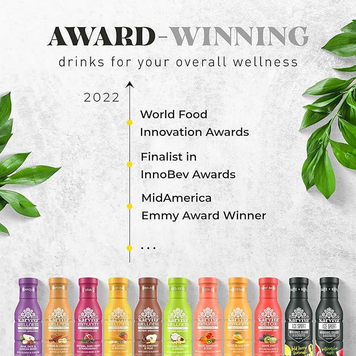 Karviva ACE Collagen Juice for Energy Boost & Glowing Skin, 12 fl oz, 6 Pack