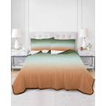 thumbnail image 2 of Quilts Twin-XL Size Bedding Set, Sage Green Orange Ombre Lightweight Quilted Comforter, Contemporary Abstract Gradient Soft Reversible Bedspread Coverlet with Pillow Covers for All Season, 68" x 98", 2 of 7
