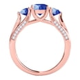 thumbnail image 3 of Mauli Jewels Rings for Women 1.56 Carat Diamond And Round Shaped Sapphire Ring 4-prong 10K Rose Gold, 3 of 6