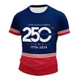 thumbnail image 4 of 250 Anniversary USA Shirt Men's Short Sleeve Crew Neck T Shirt with Stars and Stripes Print Timeless Anniversary Graphic Tee Casual Everyday Wear Lightweight Breathable Navy XXXXL, 4 of 4