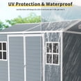 thumbnail image 3 of Zateety Outdoor Storage Shed 8x6ft Resin Waterproof Shed with Floor, 2 Windows & Lockable Door for Garden Patio Backyard, Gray, 3 of 6