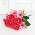 thumbnail image 4 of Artificial Flowers, Faux Flowers for Vase, Artificial Cherry Blossom & Daisy Bouquet Fake Wildflowers Realistic Floral Stems for Outdoor Window Box Porch Patio Home Decor Purple 1Pcs, 4 of 9