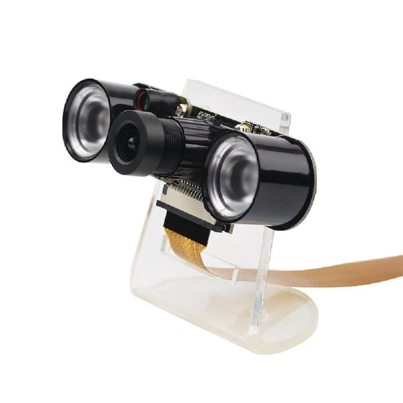 1 Set 130 Degree Wide Angle 5 Megapixel Fish Eye Lens Infrared Light Night Vison Camera Kit for Raspberry Pi 4B/3B+/Zero/WH