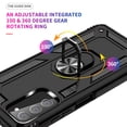 thumbnail image 3 of Compatible with Samsung Galaxy A03S Case Built-in 360 Ring Holder Kickstand, Extreme Protection Military Armor Magnetic Car Dual Layer Protective Heavy Duty Phone Cover,Black, 3 of 7
