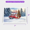 thumbnail image 5 of Santa is Coming Manx Merry Christmas Xmas Noel Truck Tree 7x5in Folded Greeting Card Cat Lover Kitten Owner Gifts Single Note Card with Envelope - 02023, 5 of 5