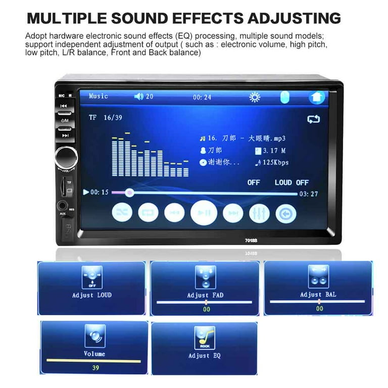 7018B 7 Inch Bluetooth V2.0 Car Audio Stereo Touch Screen MP5 