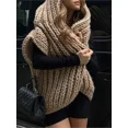 thumbnail image 3 of Suéter tipo cárdigan de punto holgado con capucha para mujer, elegante, liso, sin mangas, para oficina, para otoño, 3 of 5