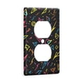 thumbnail image 2 of Yayeee Duplex Wall Plate 1-Gang 4.5"x2.7" Home Receptacle Light Switch Decorative Outlet Cover, Black Neon Lightning, 2 of 7