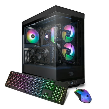 iBUYPOWER Y40 Black Gaming Desktop PC - Intel Core i7 13700KF CPU - NVIDIA GeForce RTX 4070 12GB GPU - 32GB DDR5 RGB RAM - 1TB NVMe SSD