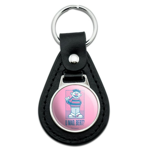 Black Leather  Sesame Street Ernie U Mad, Bert? Keychain