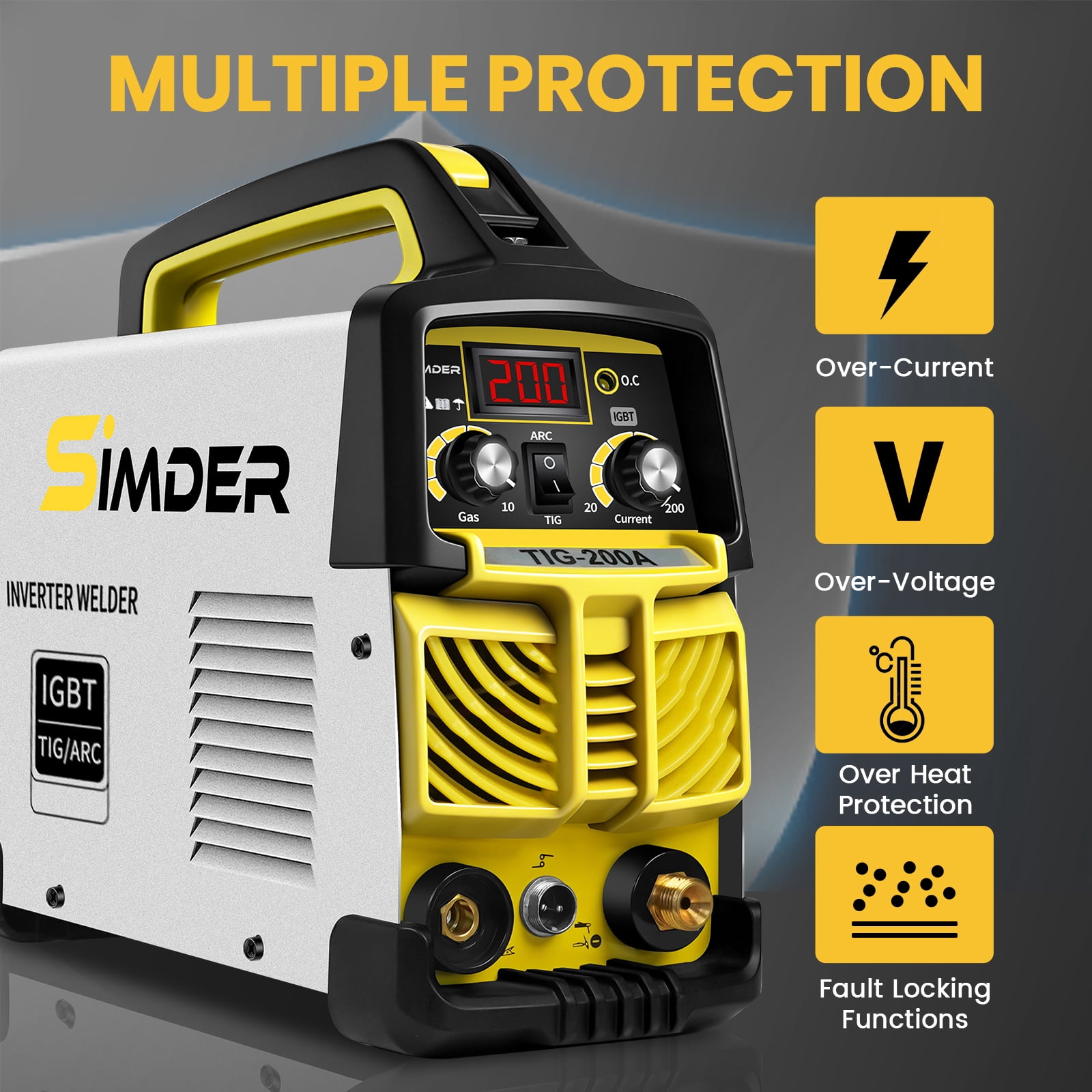 SSIMDER Welding Machine with Auto-Darkening Welding Helmet and Welding Gloves, 140A 2-in-1 Lift TIG/Stick Welder, Portable Dual Voltage 110V/220V for Home DIY, Repair and Metalwork