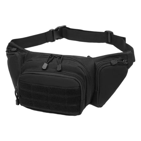 Suitable for outdoor exercise, travel, leisure, running, hiking, cycling, fishing, waist bag-black