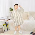 thumbnail image 6 of FORMRS Wearable Blanket Hoodie with Sleeves for Kids Cozy Flannel Sweatshirt, Soft Brown Abstract Pattern, 6 of 7