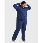 Plus Size Just My Size Fleece Crew Sweatshirt Color: Navy Heather Size: 4X