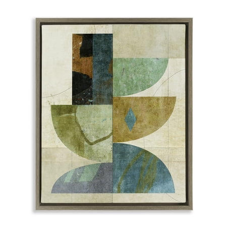 Stupell Industries Rustic Curved Arc Shapes Brown Framed Floater Canvas Wall Art design by Suzanne Nicoll 21 x 17