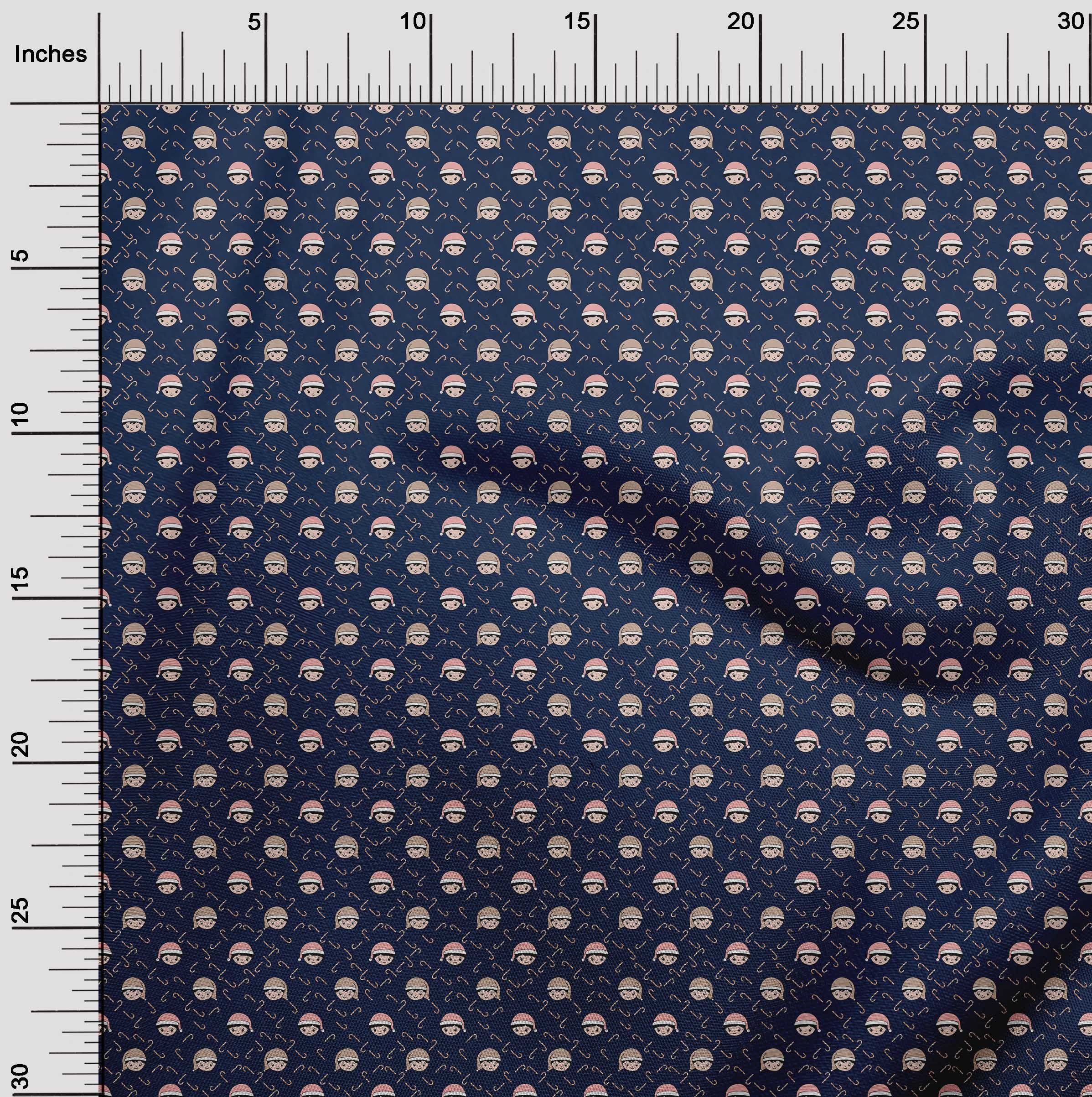 oneOone Cotton Jersey Blue Fabric Christmas Diy Clothing Quilting Fabric Print Fabric By Yard 58 Inch Wide