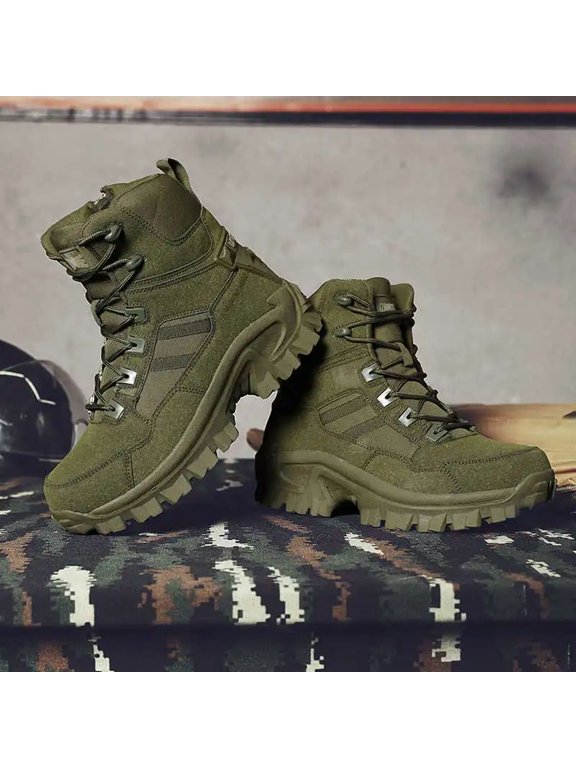Men's All-Terrain Hiking Shoes Laced Trekking Boots for Summer, Sport Sneakers for Outdoor Activities (Green,39)