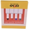 School Smart Dry Erase Markers, Bullet Tip, Low Odor, Assorted Colors, Pack of 8