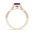 thumbnail image 2 of ANGARA Natural 1 Ct. Amethyst with Diamond Classic Engagement Ring in 14K Rose Gold for Women (Ring Size: 12), 2 of 8