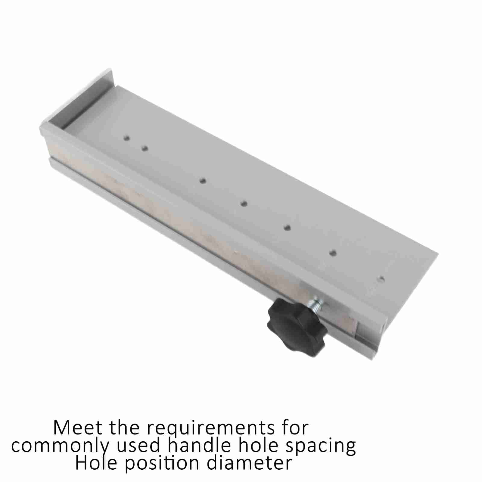 Rupoun Handle Punching Locator Aluminum Alloy Adjustable 7 Holes Expandable Template Jig for Cabinet Door Hardware Woodworking Tool, Silver, 10.63 in / 27 cm