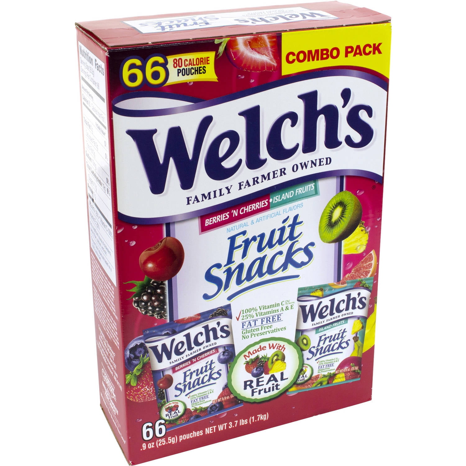 Welch's Fruit Snacks Combo Pack, .9 oz, 66 count