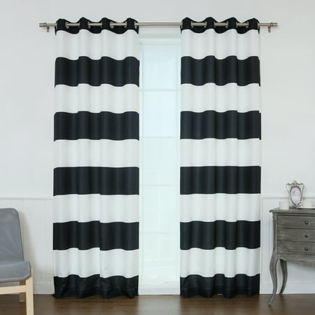 - Quality Home Oxford Rugby Stripe Curtains - 52