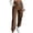 Brown, variant on Naotn Cargo Jogger Sweatpants for Women Casual Athletic Workout Elastic Drawstring Waist Pants with Side Cargo Pockets Brown S