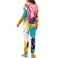 thumbnail image 3 of Yuyamidu Colorful Palm Leaves Winter Pajama Set for Women Soft Clothing Pajama Set of 2 Personalized Relaxed Home Wear Size 2XL Comfy Sleepwear with Pockets, 3 of 7